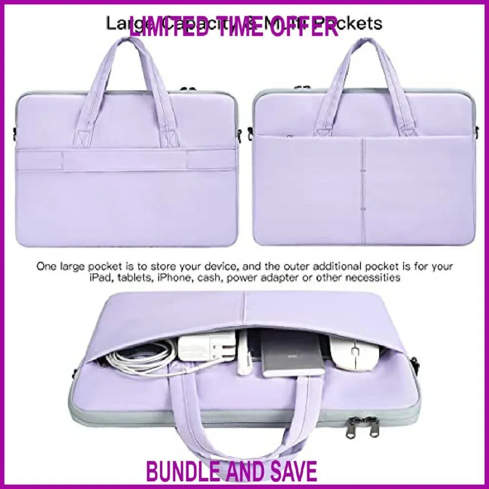 17.3 Inch Laptop Shoulder Sleeve Bag Waterproof Briefcase Multi-Pocket
